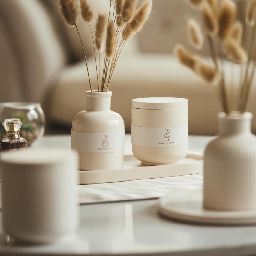 Tray, Vase & Candle Set