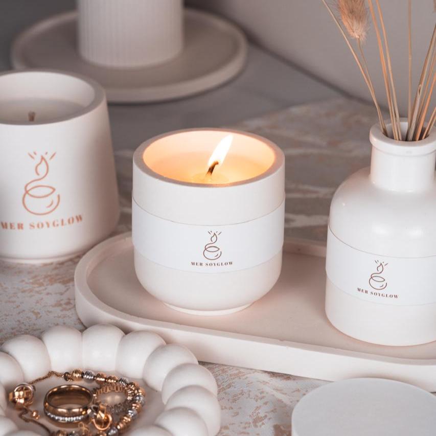 Tray, Vase & Candle Set
